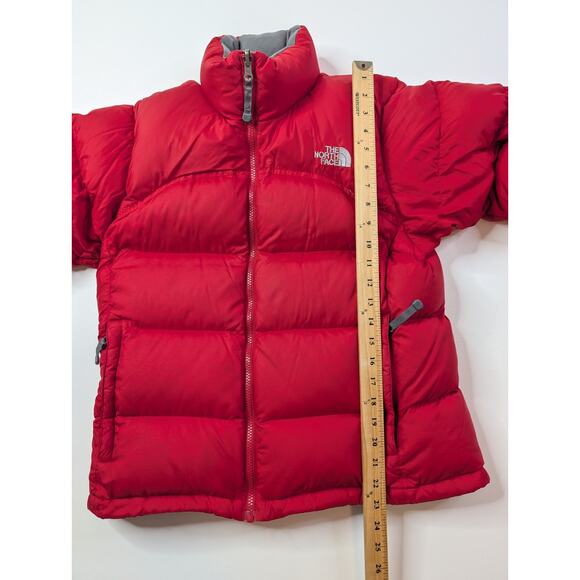 The North Face Nuptse 700 Down Fill Jacket Womens Medium Red Winter Puffer Coat - Picture 16 of 16